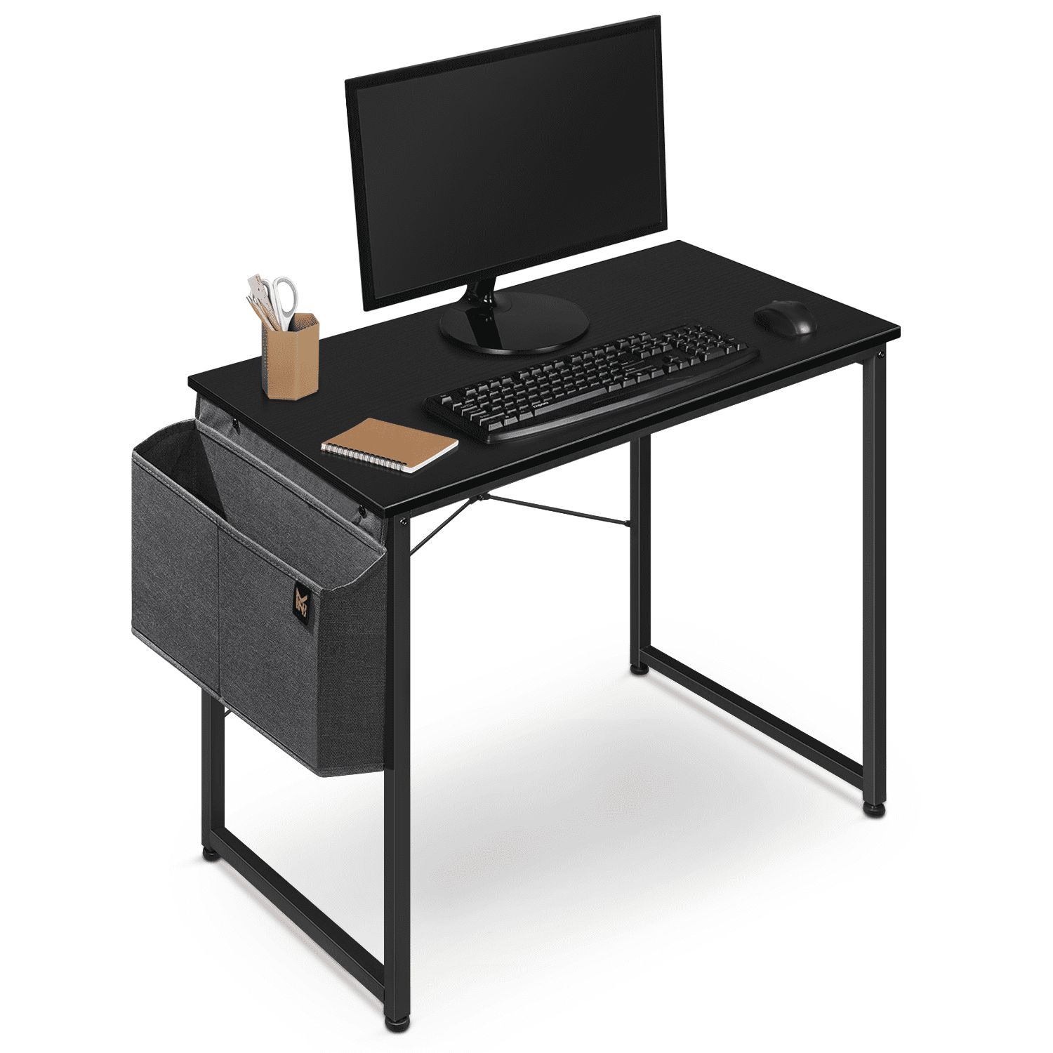 MoNiBloom Writing Office Table 32″. Simple Home Gaming Study Computer Desk with Storage Bag. Black