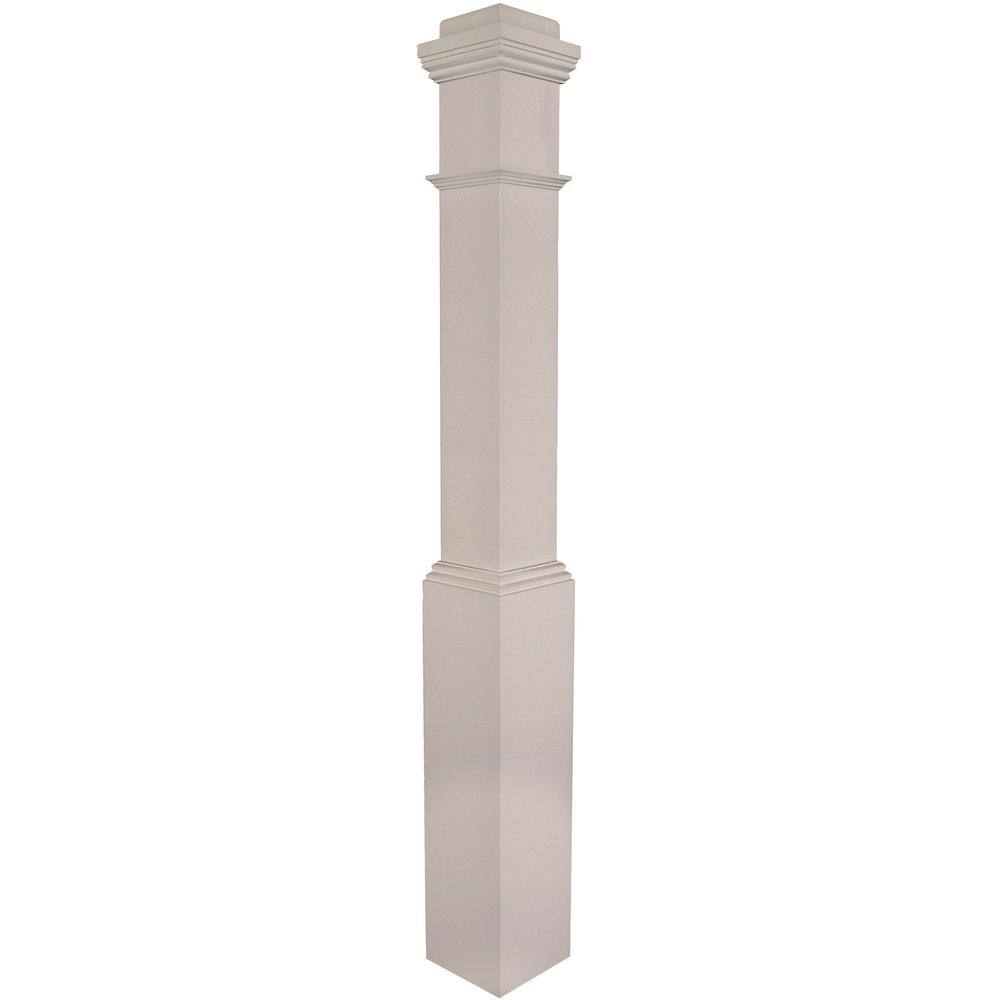 EVERMARK 4091X-055-HD00L Stair Parts 4091 55 in. x 6-1/4 in. Primed White Hollow Core Box Newel Post