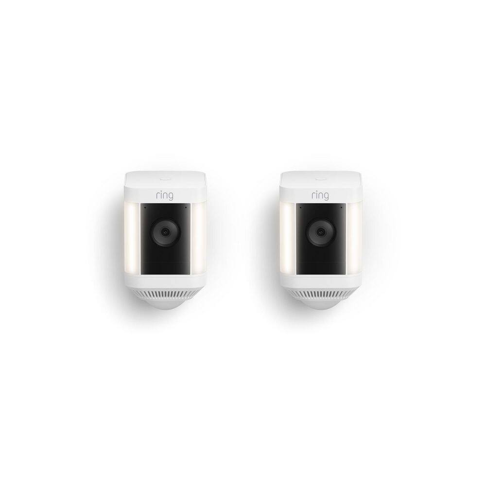 Ring B0B7QMF9T5 Spotlight Cam Plus. Battery - Outdoor Smart Security Camera. White (2-pack)