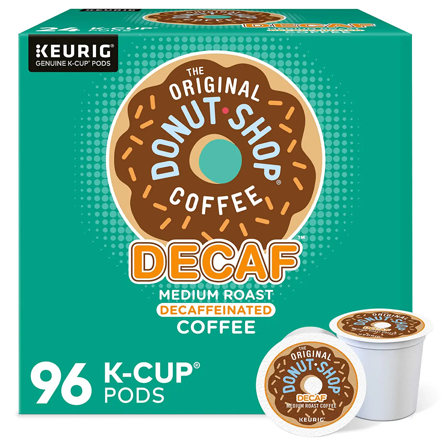 The Original Donut Shop Decaf Keurig Single-Serve K-Cup Pods Medium Roast Coffee. 96 Count