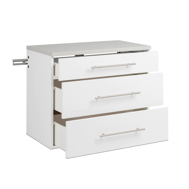 Prepac HangUps 2-Piece Composite Wall Mounted Garage Storage System in White (30 in. W x 72 in. H x 16 in. D)