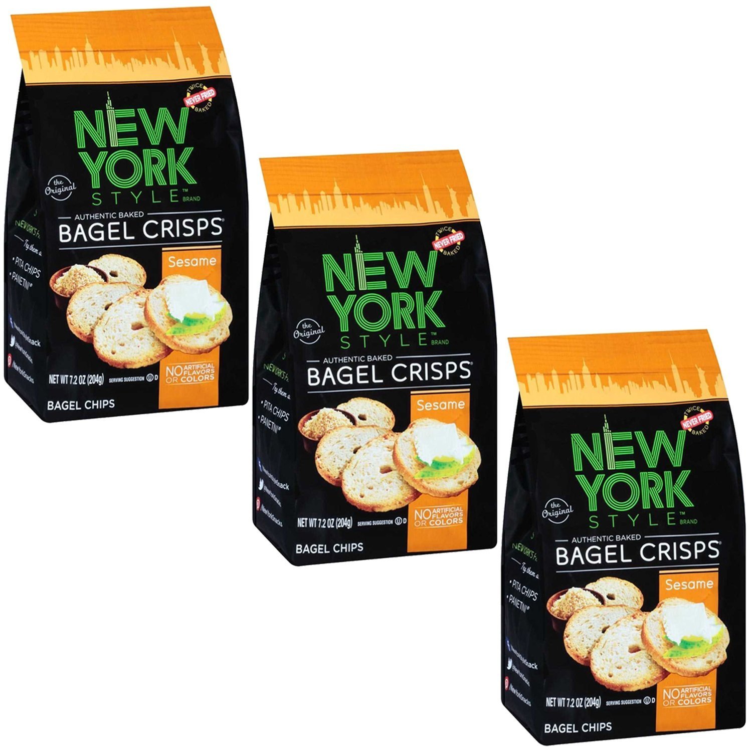 New York Style Bagel Crisp. Sesame. 7.2 Ounce (Pack of 3)