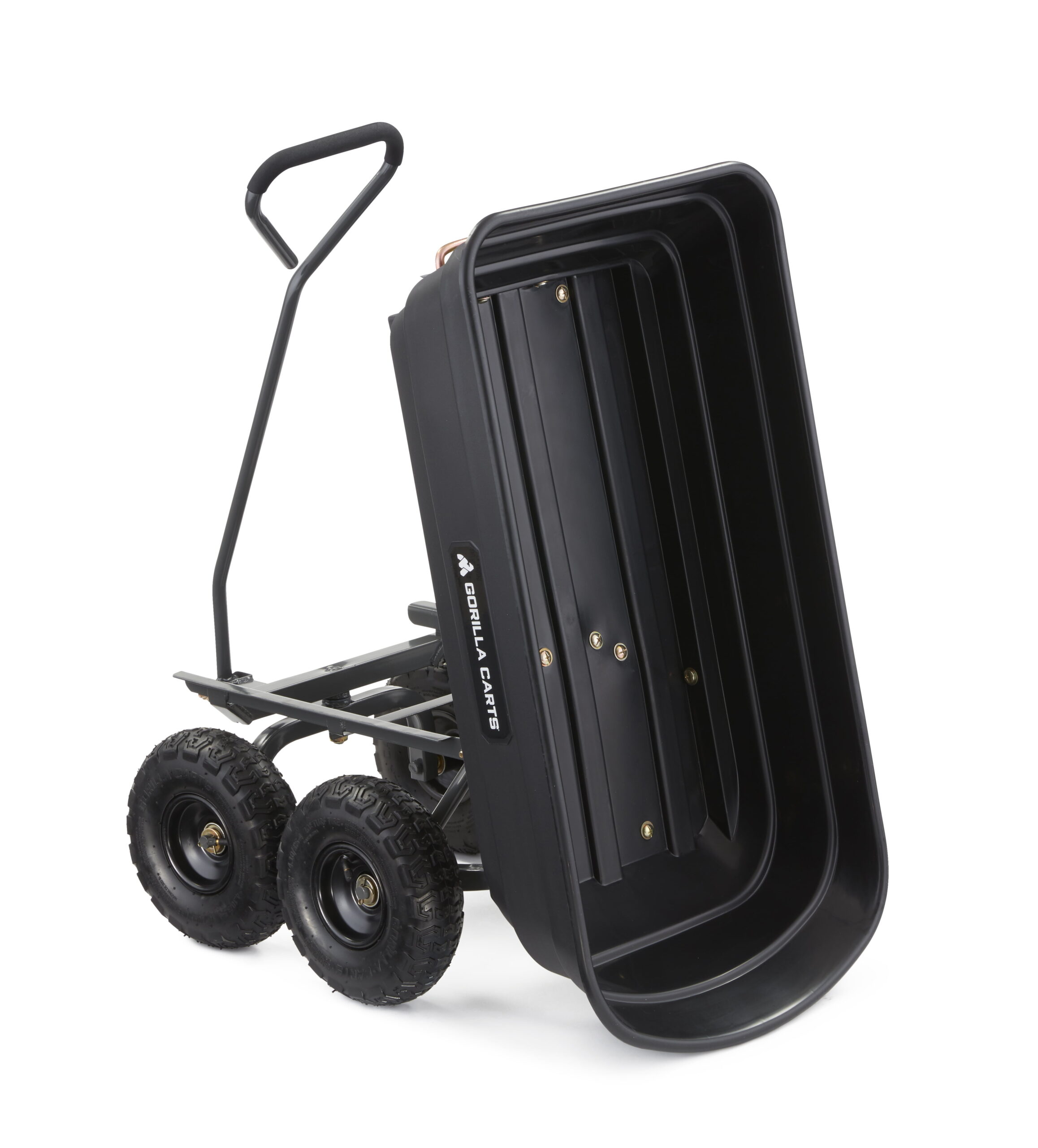 Gorilla Carts GOR4PS 600-lb. Poly Garden Dump Cart with 10″ Tires