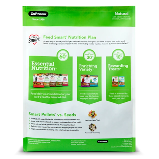 ZuPreem AvianMaintenance Natural Bird Diet for Parrots & Conures