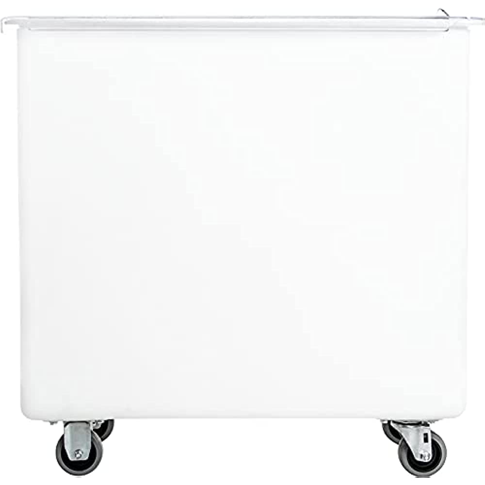 Carlisle BIN3602 36 Gallon / 575 Cup White Flat Top Mobile Ingredient Storage Bin with Sliding Lid