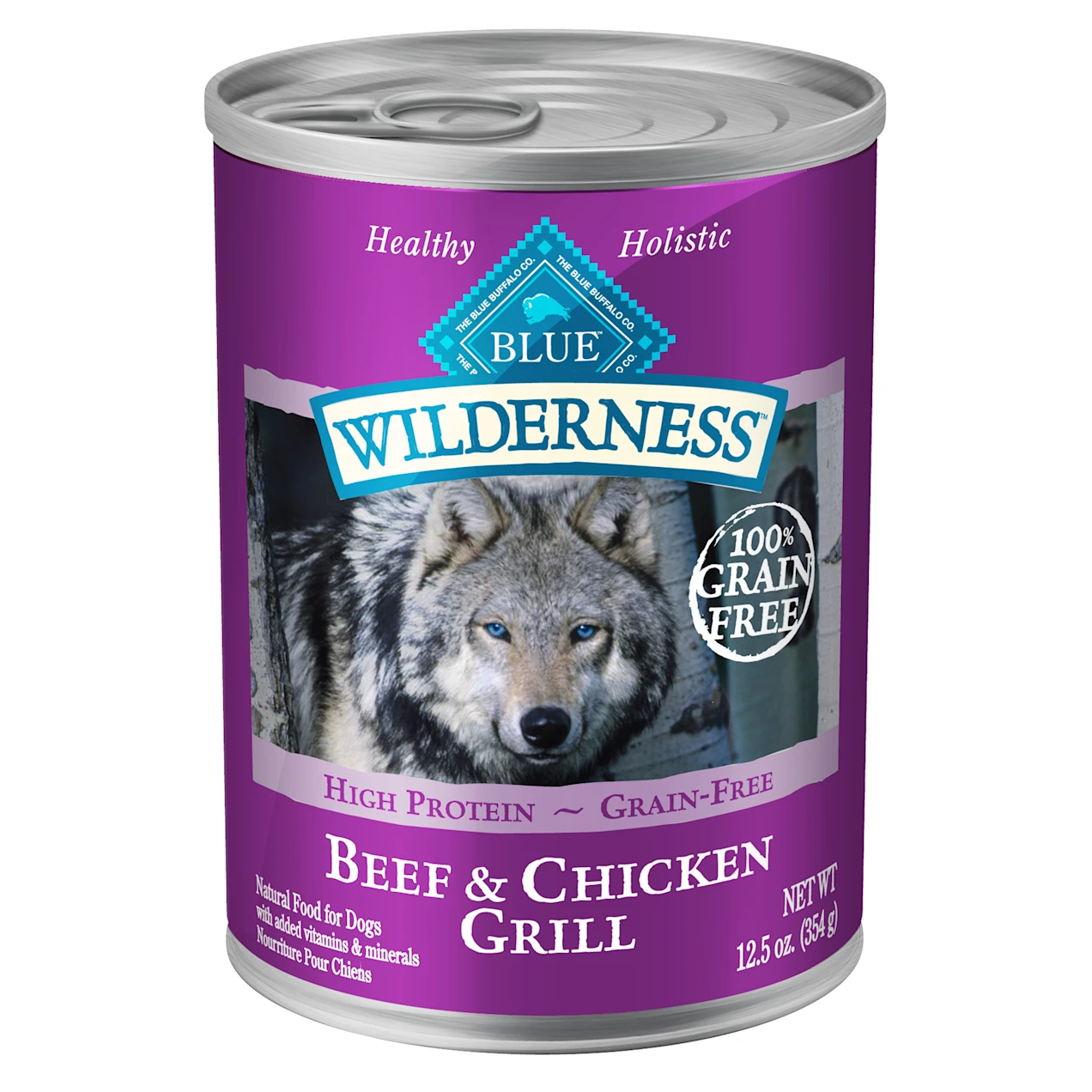 Blue Buffalo Blue Wilderness Beef & Chicken Grill Adult Wet Dog Food. 12.5 oz.. Case of 12