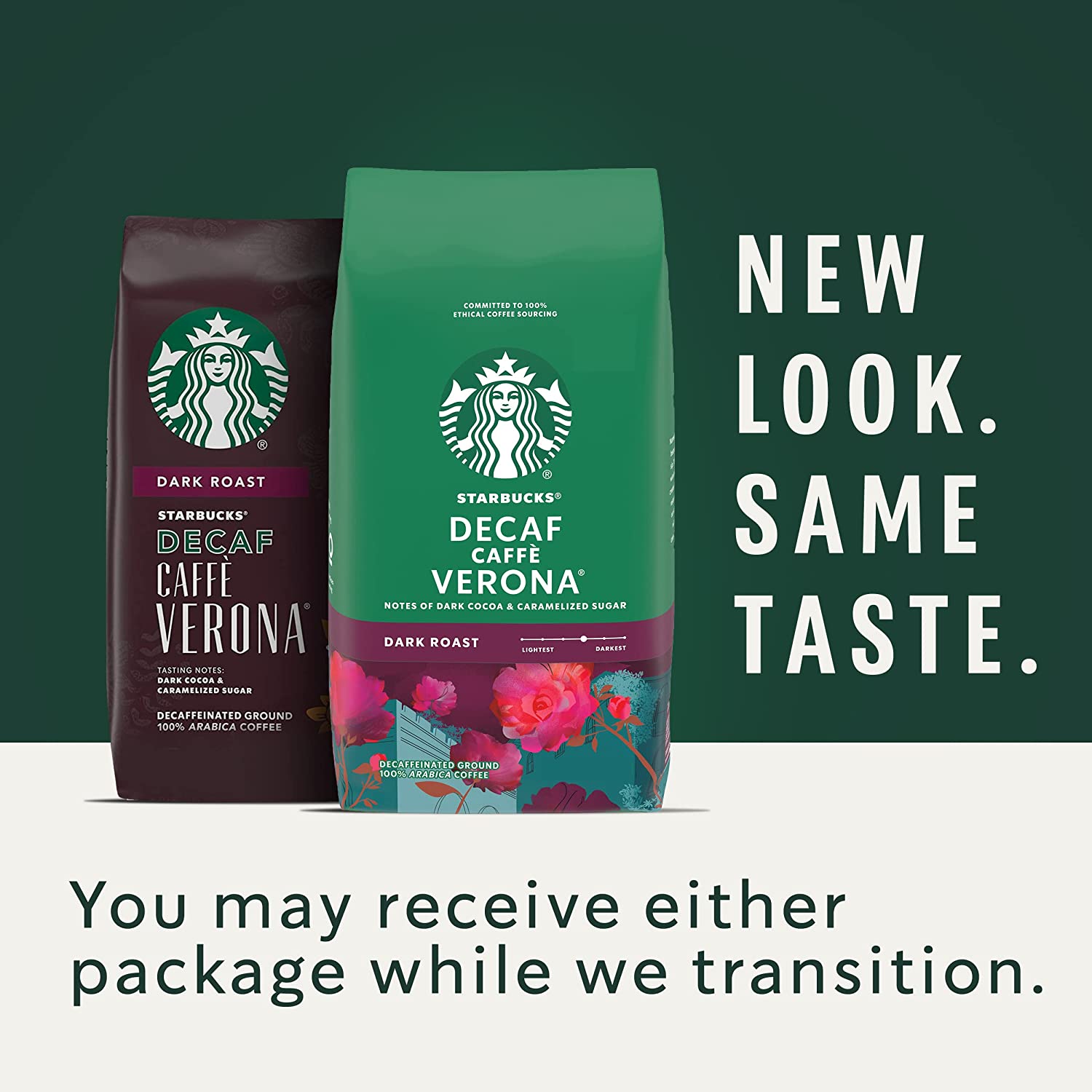 Starbucks Ground Coffee Dark Roast Coffee Decaf Caffè Verona 100% Arabica 6 bags (12 oz each)