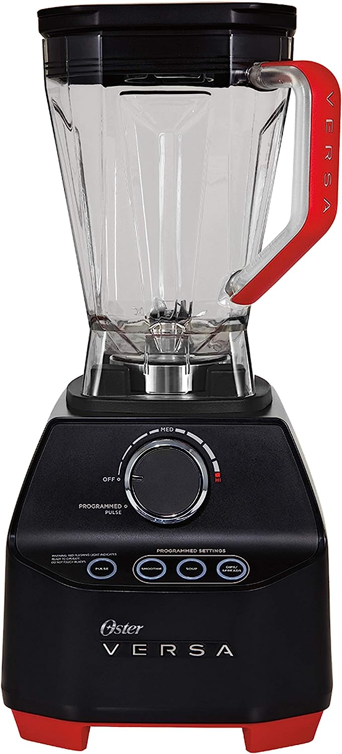 Oster Versa Professional Power Blender | 1400 Watts | Stainless Steel Blade | Low Profile Jar | Perfect for Smoothies. Soups. Black