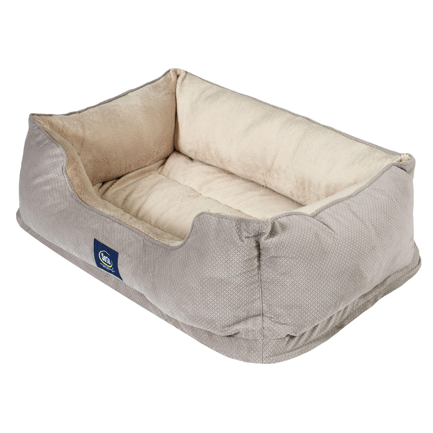 Serta Perfect Sleeper Orthopedic Cuddler Pet Bed. 34″ x 24″ (Gray)