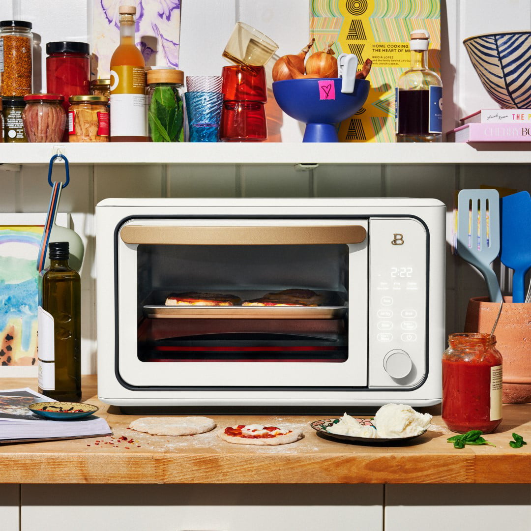 Beautiful 6 Slice Touchscreen Air Fryer Toaster Oven. White Icing by Drew Barrymore