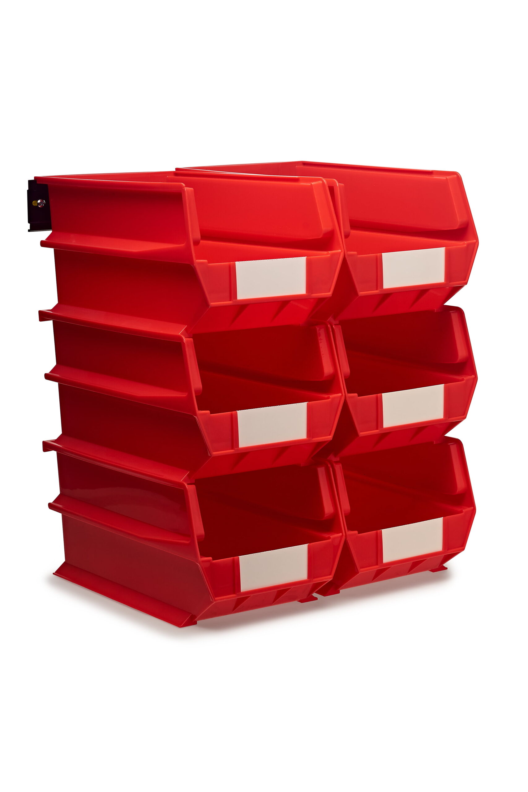 Triton Products® LocBin 8-Piece Wall Storage Unit with 14-3/4″L x 8-1/4″W x 7″H Interlocking Poly Bins. 6ct. Wall Mount Rails 8-3/4″L with Hardware. 2pk Organizers