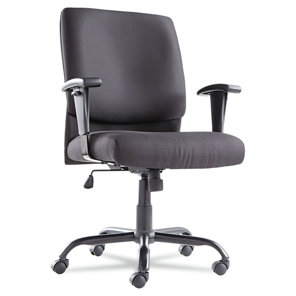 OIF Big and Tall Mid-Back Swivel/Tilt Chair. Fabric. Black
