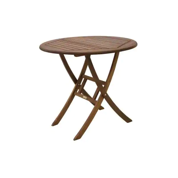 Outdoor Interiors Round 30 in. Eucalyptus Folding Outdoor Bistro Table