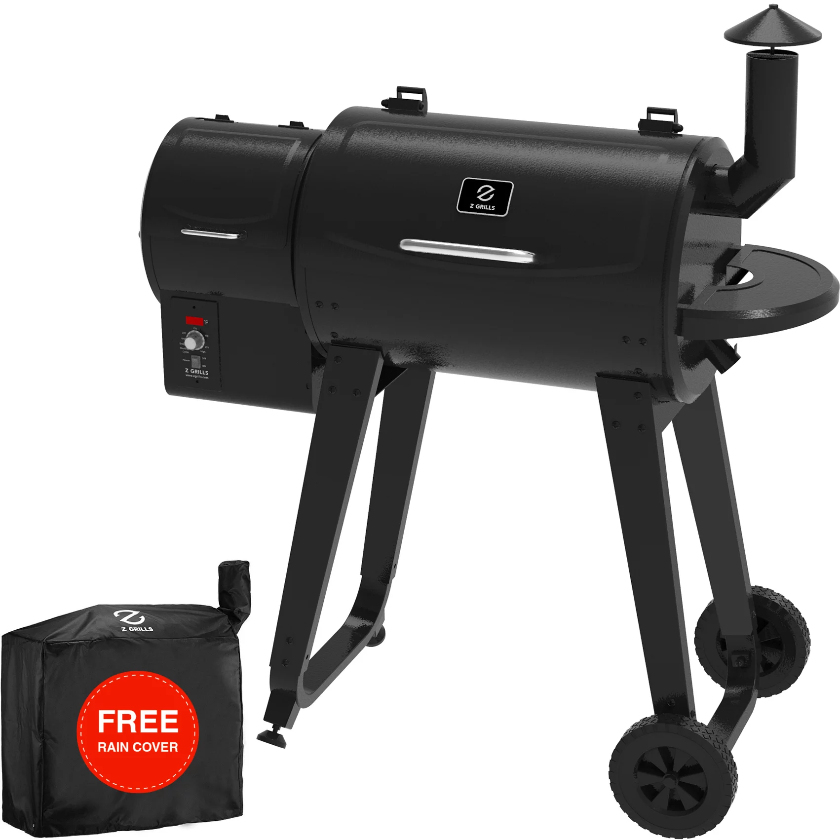 Z GRILLS ZPG-450A3 Wood Pellet Grill & Smoker 8-in-1 BBQ 2022 model. Black