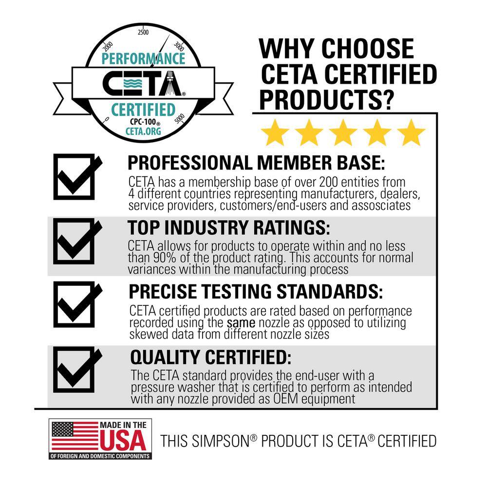 SIMPSON CM60976-S Clean Machine 2300 PSI 1.2 GPM Electric Cold Water Pressure Washer with Hassle-Free Brushless Electric Motor