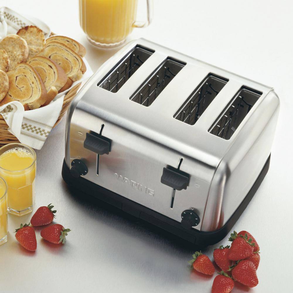 Waring Commercial  Brushed Chrome 4-Slice Commercial Medium-Duty Toaster
