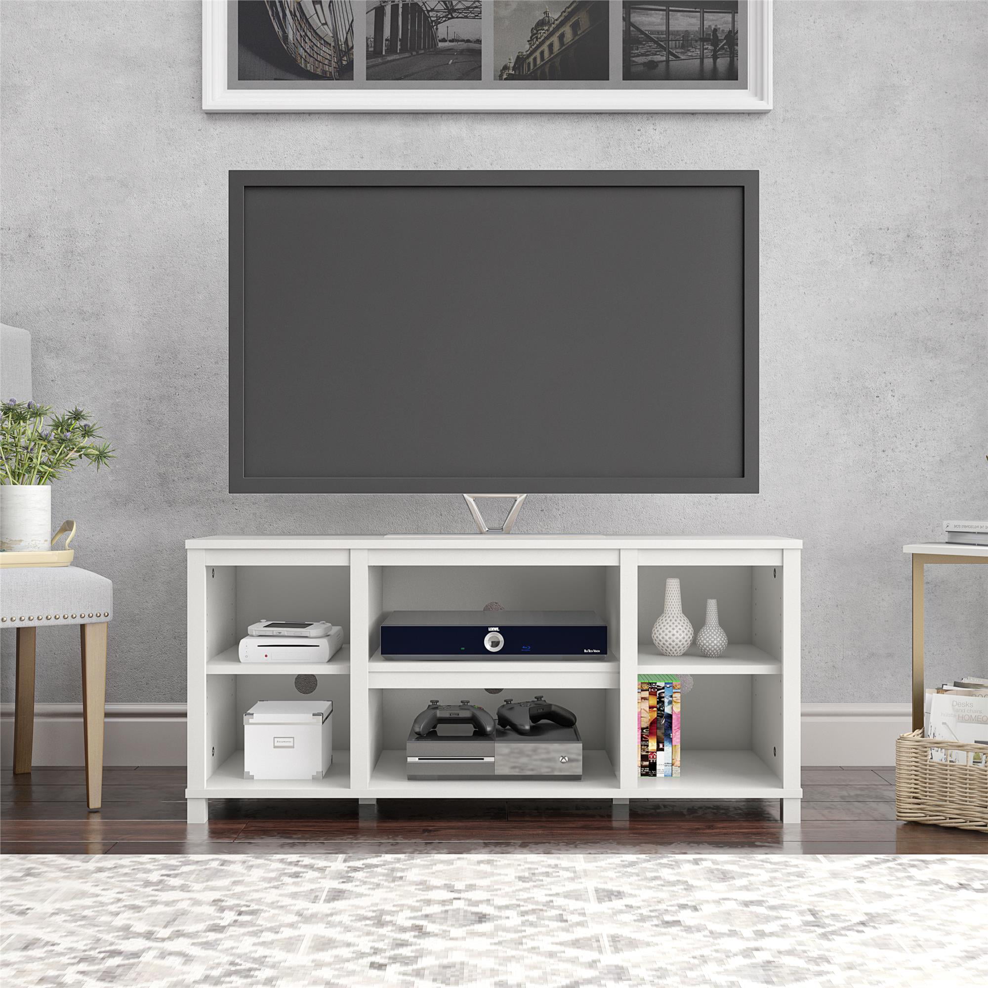 Mainstays Parsons TV Stand for TVs up to 50″. White