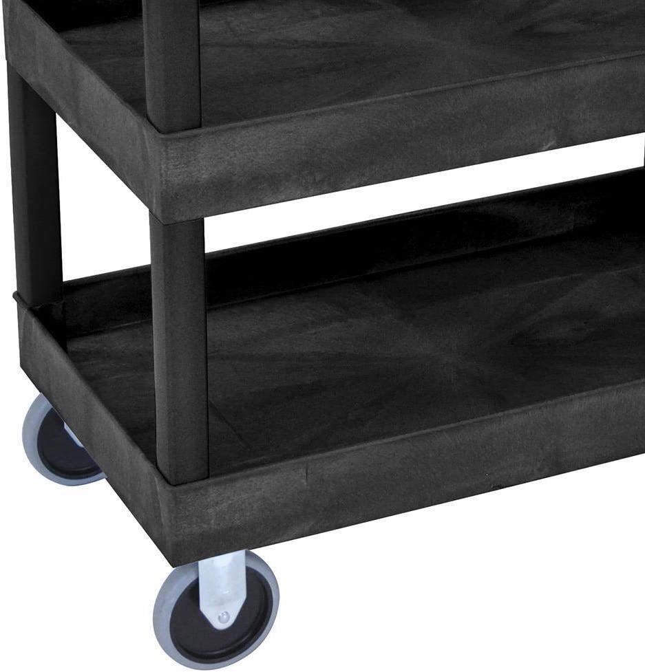 Luxor 3 Shelf Heavy-duty Cart in Black. 18″D x 32″W