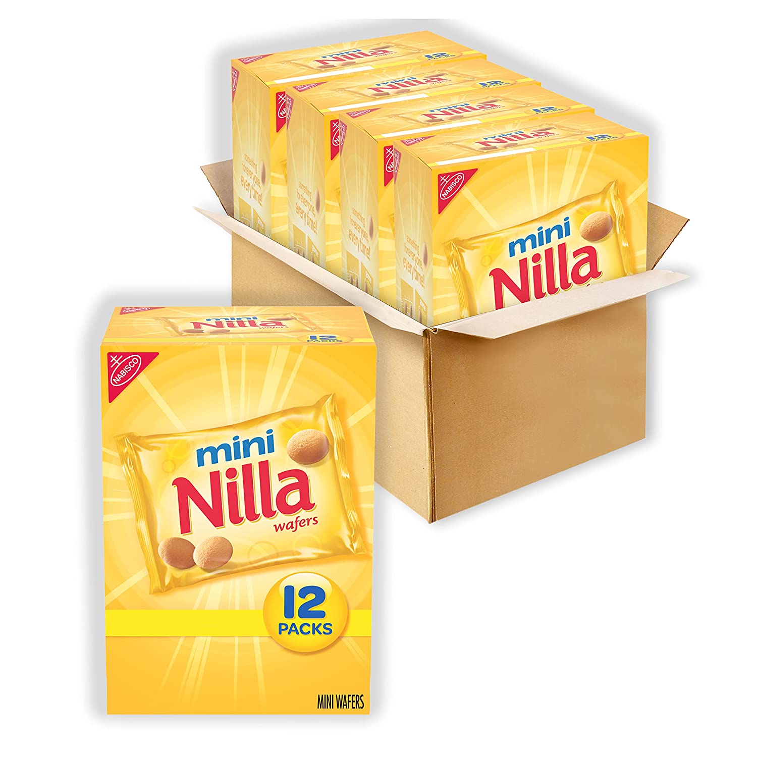 Nilla Wafers Mini Cookies 4 Boxes of 12 Snack Packs Total. Vanilla. 48 Oz