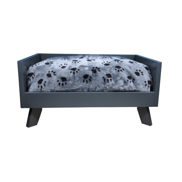 Hanes Sassy Paws Raised Wooden Dog Sofa with Removable Cushion - Small