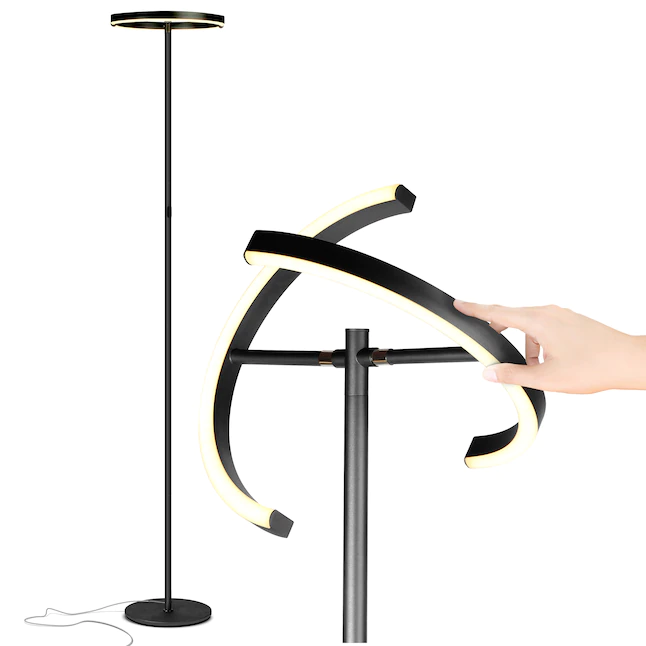 Brightech  72-in Classic Black Torchiere Floor Lamp