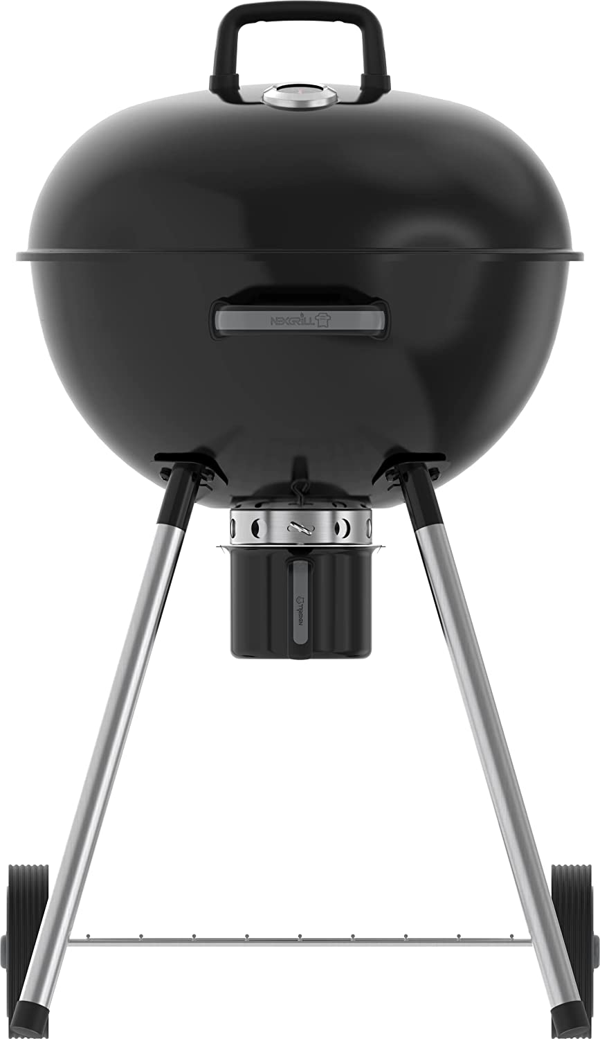 Nexgrill Premium Charcoal Grill. 22″ Heavy Duty Charcoal Kettle Grill. Outdoor Cooking. Camping Patio. Backyard. Tailgating. Black (22 Inches Original)