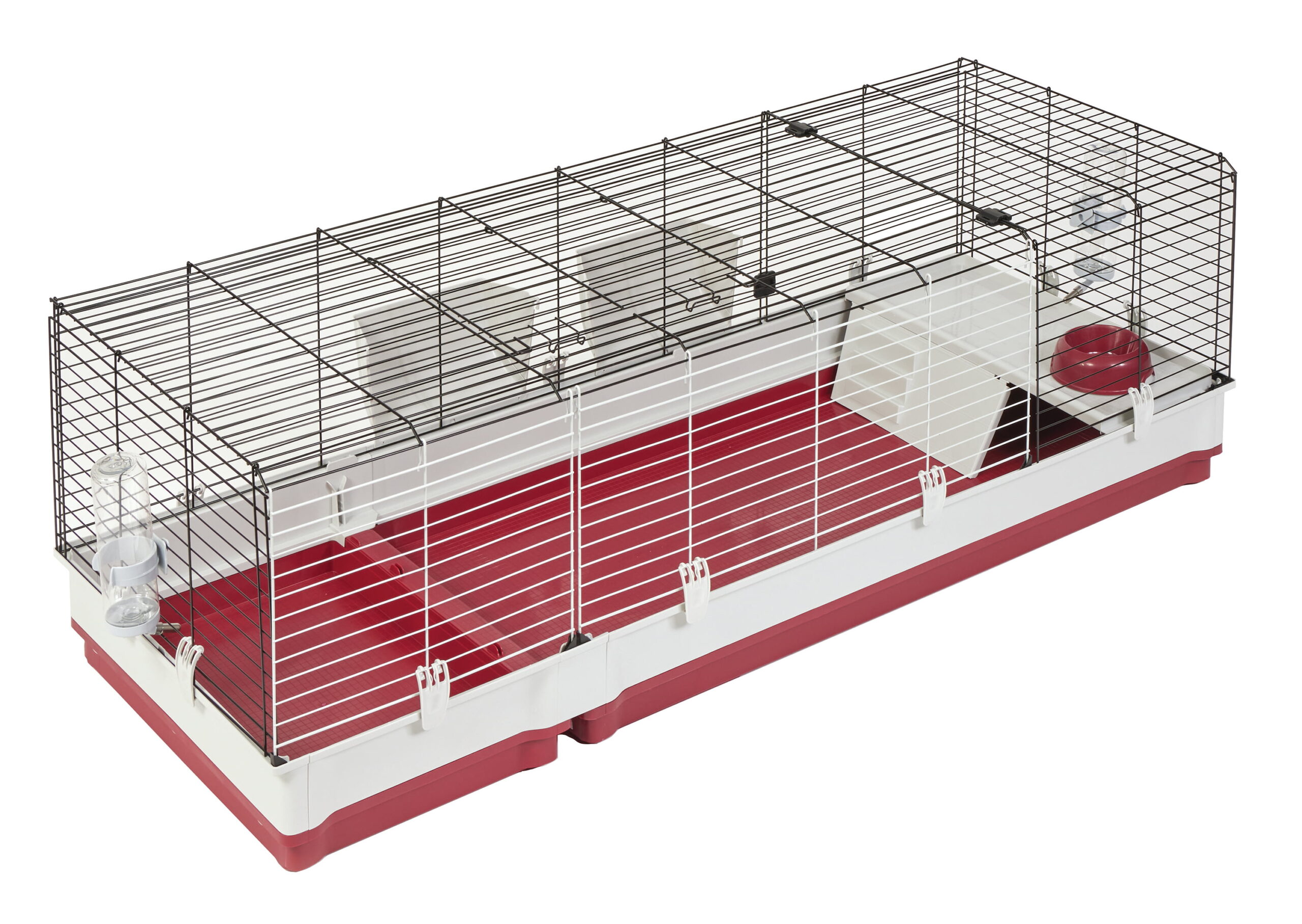 Midwest Homes for Pets Deluxe Rabbit & Guinea Pig Cage. XX-Large. White & Red