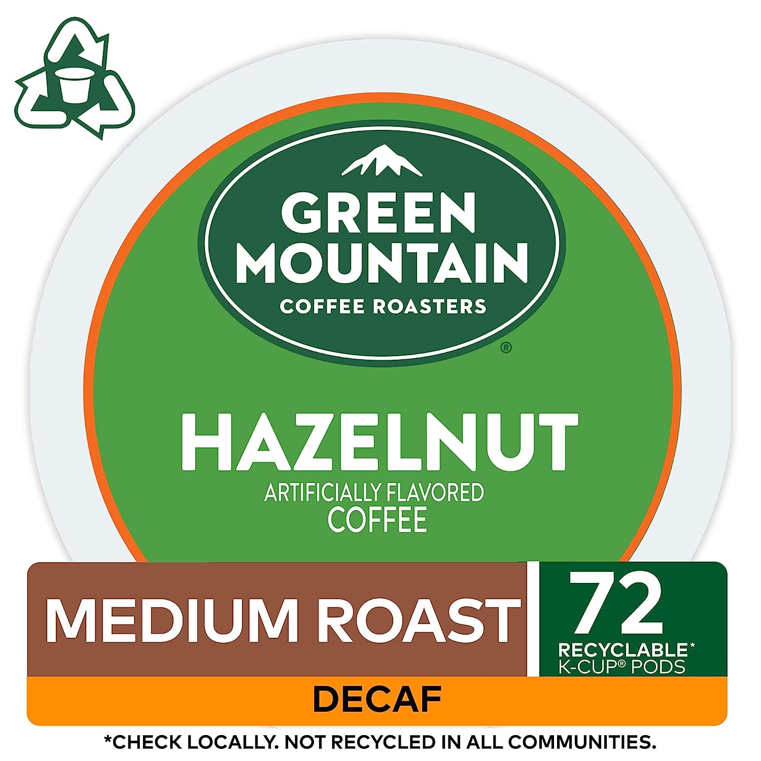 Green Mountain Coffee Roasters Hazelnut. Single Serve Coffee K-Cup Pod. Decaf. 12 Count (Pack of 6) (Packaging May Vary). 72 Count