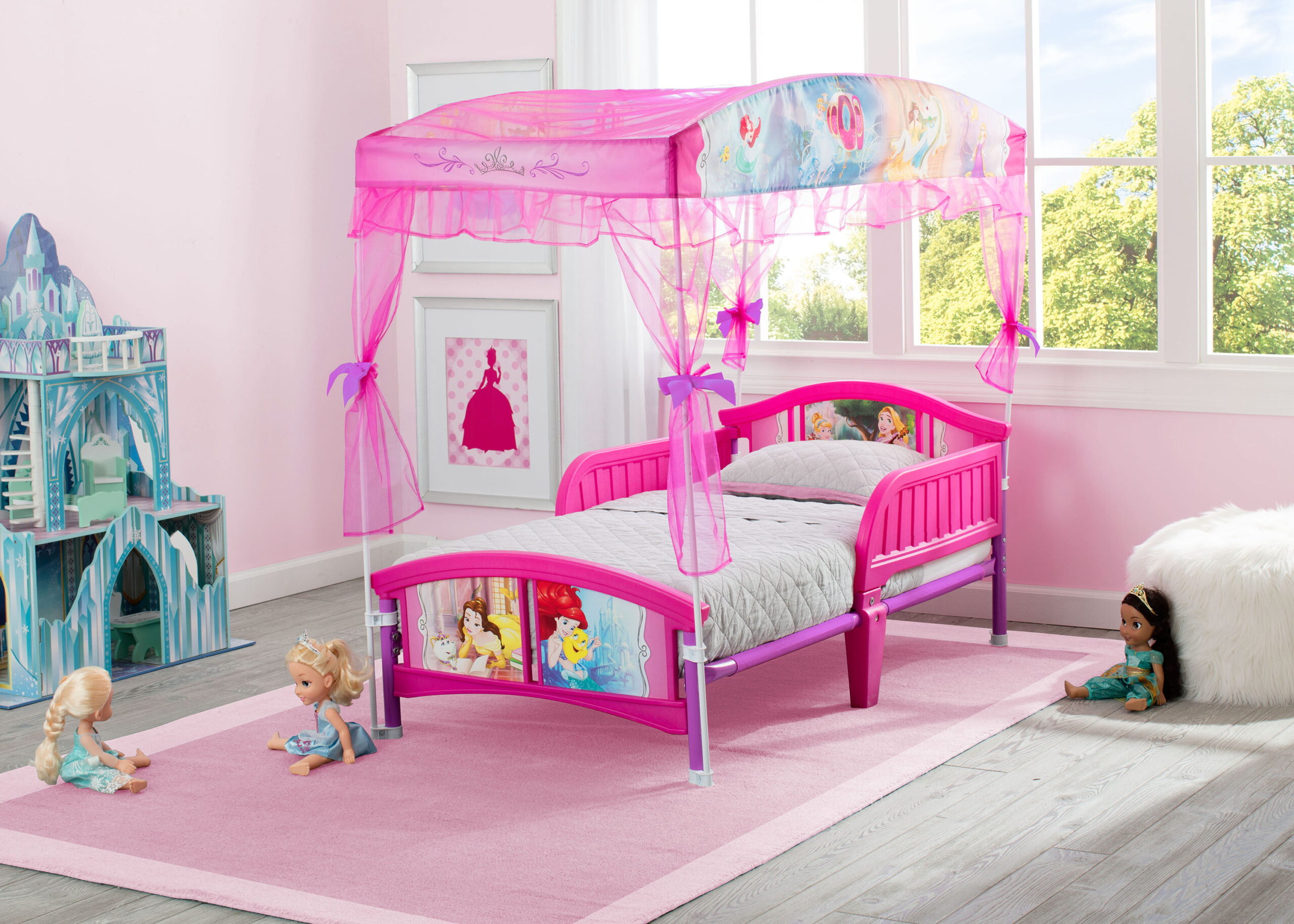 Delta Children Disney Princess Plastic Toddler Canopy Bed. Pink
