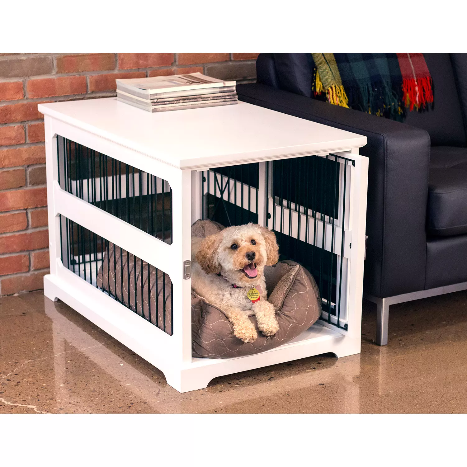 Zoovilla Medium Slide Aside Crate and End Table. White