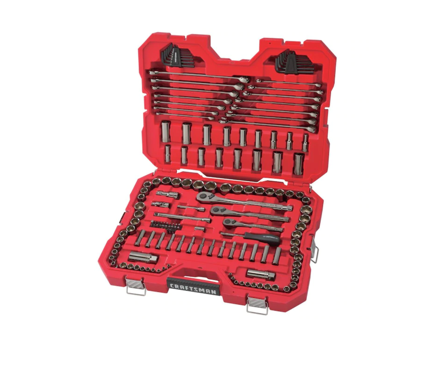 CRAFTSMAN CMMT12035 150-Piece Standard (SAE) and Metric Combination Gunmetal Chrome Mechanics Tool Set (1/4-in; 3/8-in)