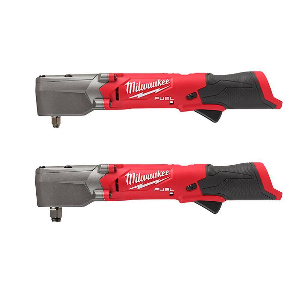 Milwaukee 2564-20-2565-20 M12 FUEL 12V Lithium-Ion Brushless Cordless 3/8 in. and 1/2 in. Right Angle Impact Wrenches Set (2-Tool)