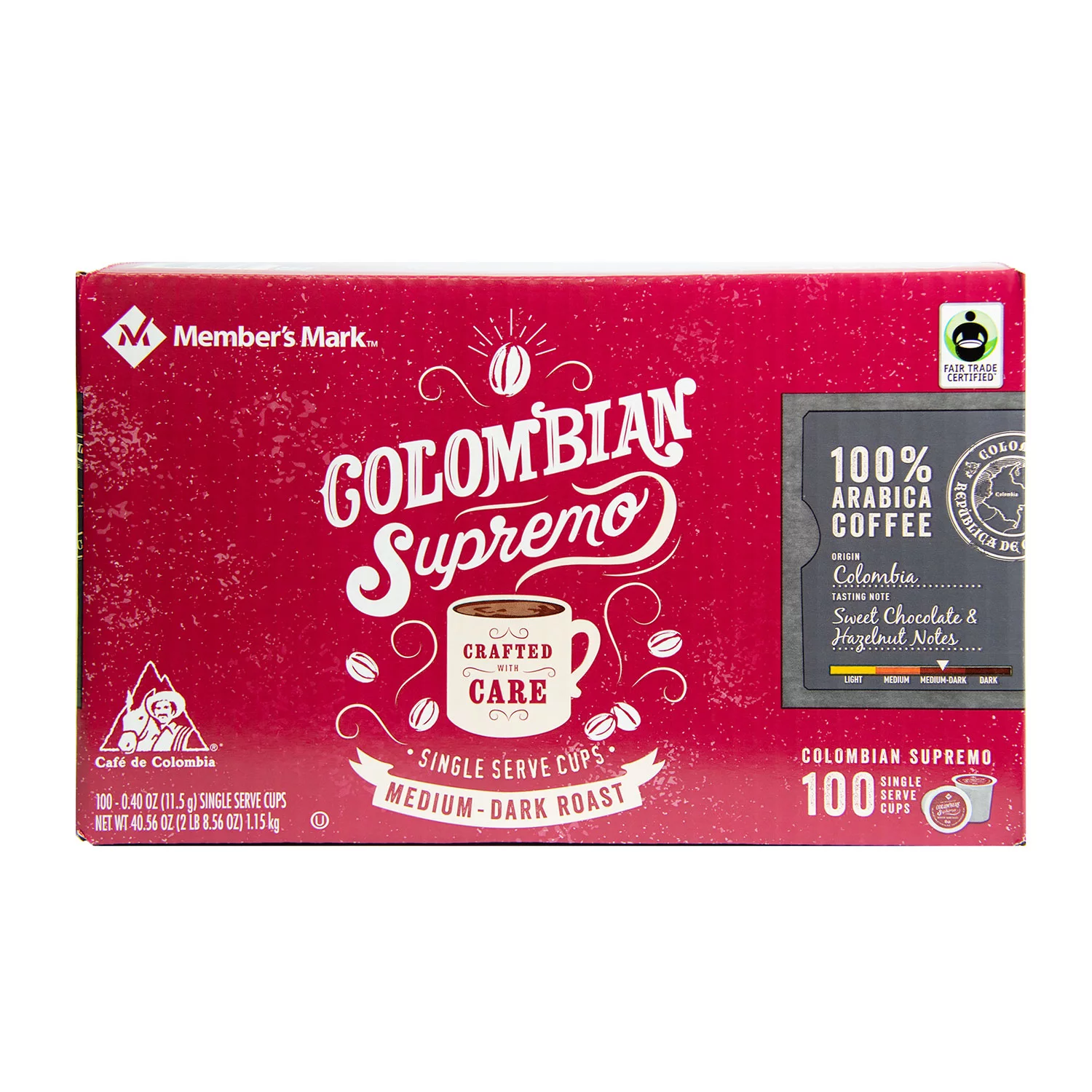 Member-s Mark Colombian Supremo Coffee. Single-Serve Cups (100 ct.)