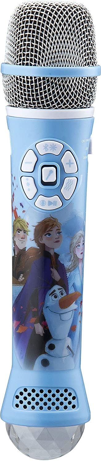 eKids Disney Blue Frozen 2 Bluetooth Karaoke Microphone. LED Disco. 6 Years +