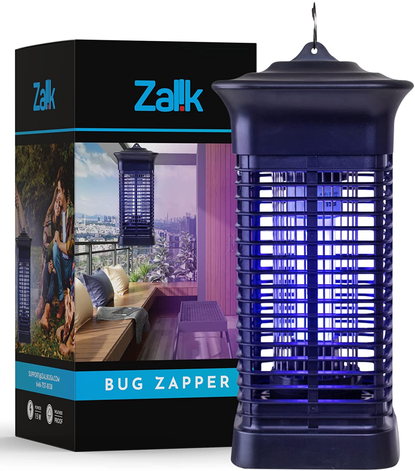 Bug Zapper 1.500 Sq. FT Coverage 15W High Powered 4000V. Mosquito Zapper. Bug Zapper Indoor