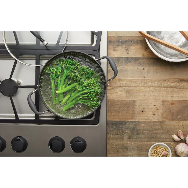 Anolon 82825 Advanced Hard Anodized Nonstick Stock Pot/Stockpot with Lid. 7.5 Quart. Gray