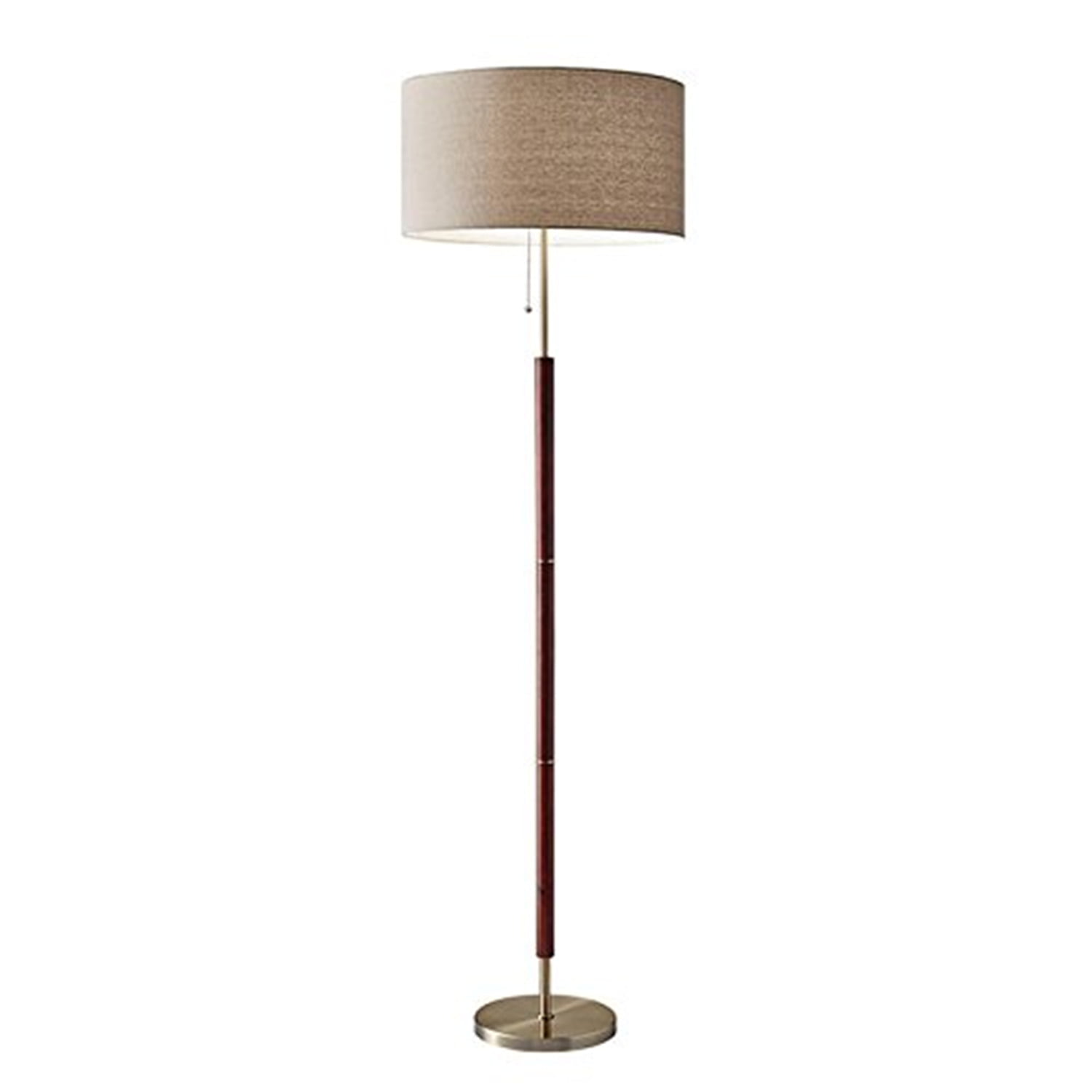 Adesso Hamilton Floor Lamp. Walnut.antique brass