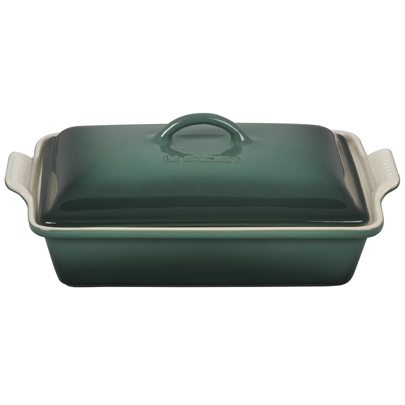 Le Creuset PG07053A-33795 Stoneware Heritage Covered Rectangular Casserole. 4 qt. (12″ x 9″). Artichaut