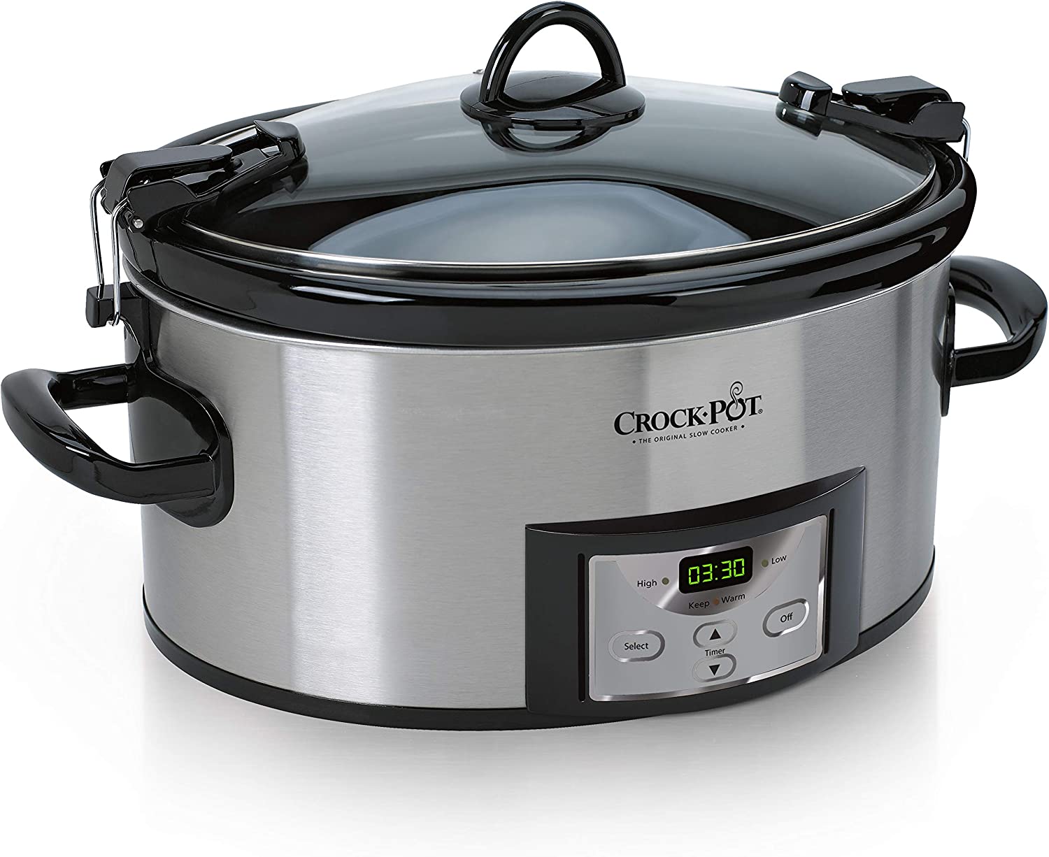 Crock-Pot SCCPVL610-S-A 6-Quart Cook & Carry Programmable Slow Cooker with Digital Timer. Stainless Steel