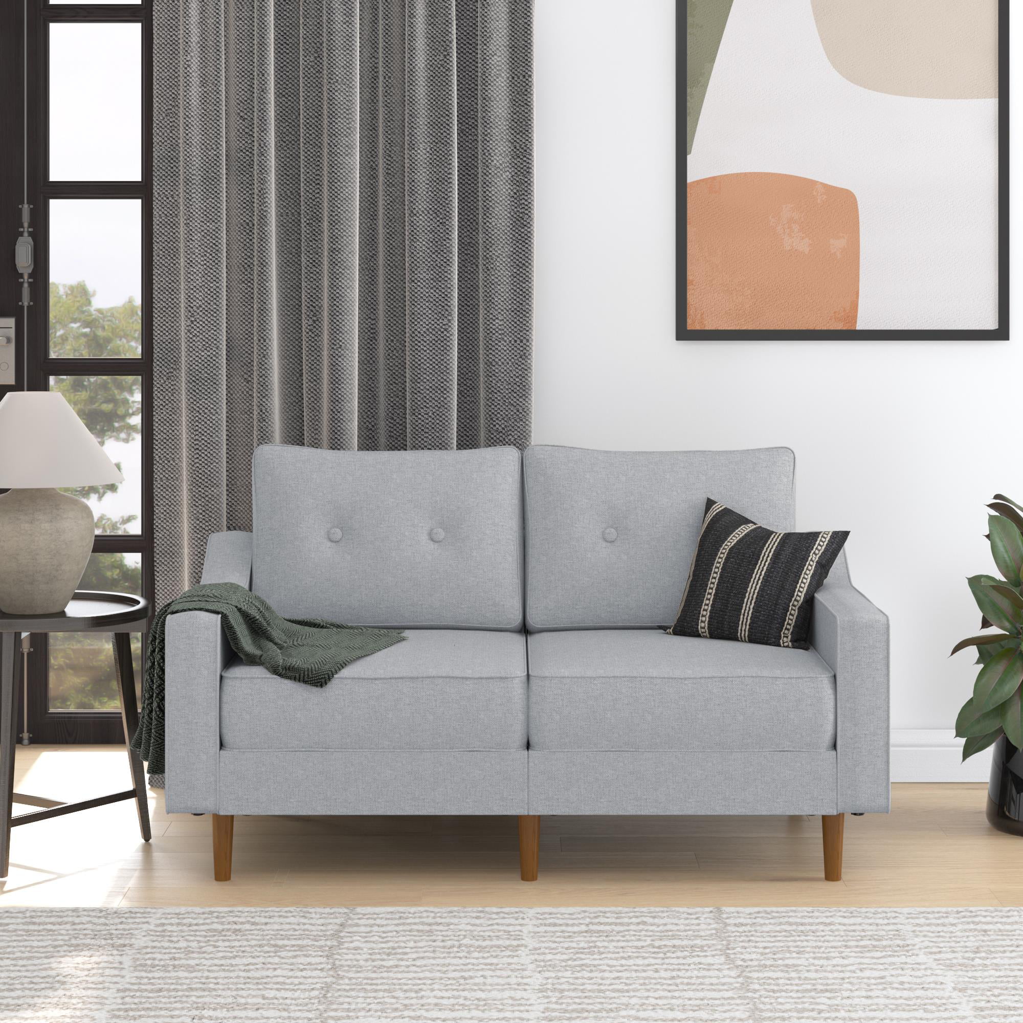 DHP Flex Zion Modular 2-Seater Loveseat Sofa. Gray Linen