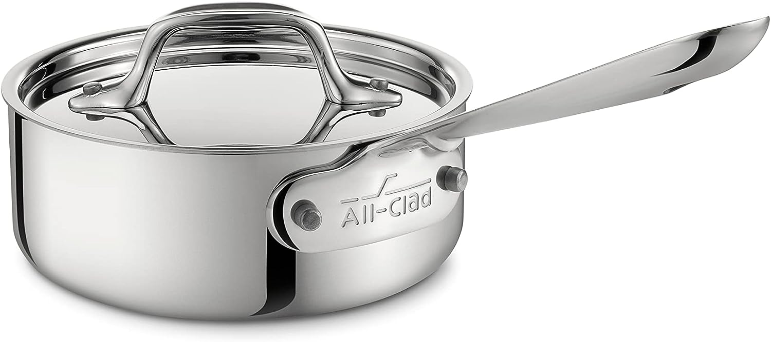 All-Clad 4201 Stainless Steel Tri-Ply Bonded Sauce Pan with Lid / Cookware. 1-Quart. Silver