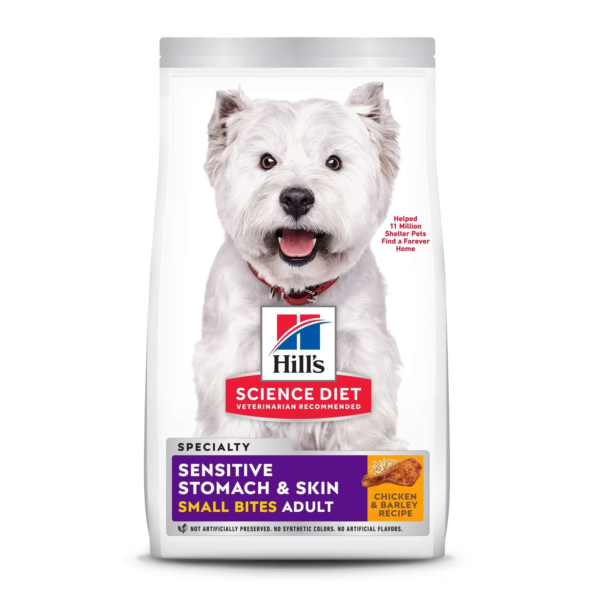 Hill-s Science Diet Adult Sensitive Stomach & Skin Small Bites Chicken & Barley Recipe Dry Dog Food (15lb)