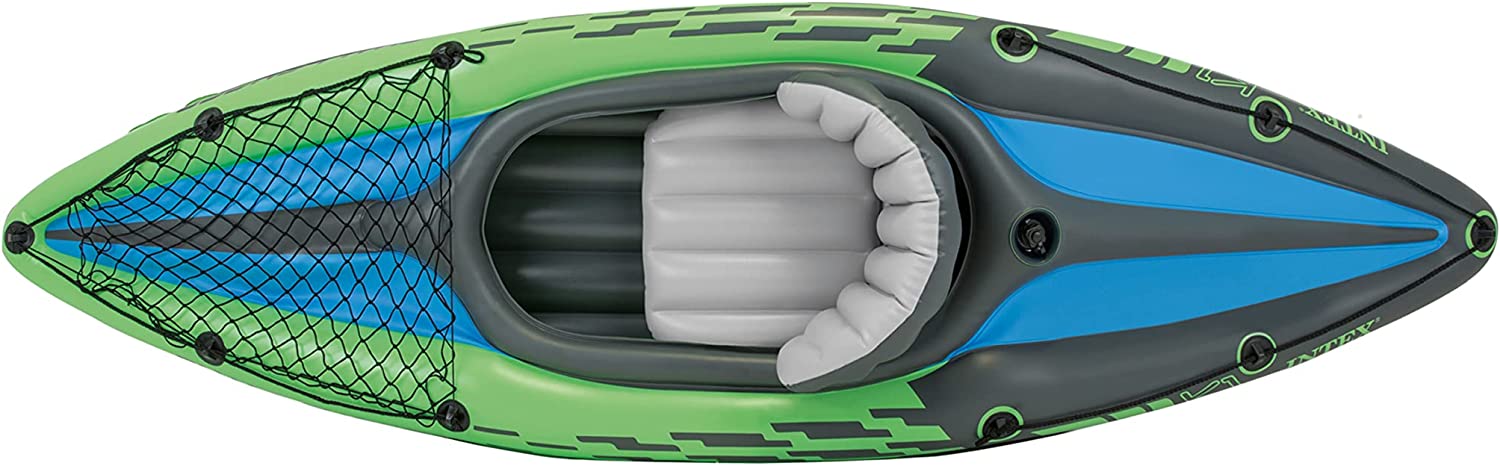 Intex Challenger Kayak. Inflatable Kayak Set with Aluminum Oars and High Output Air-Pump (K1 Kayak)