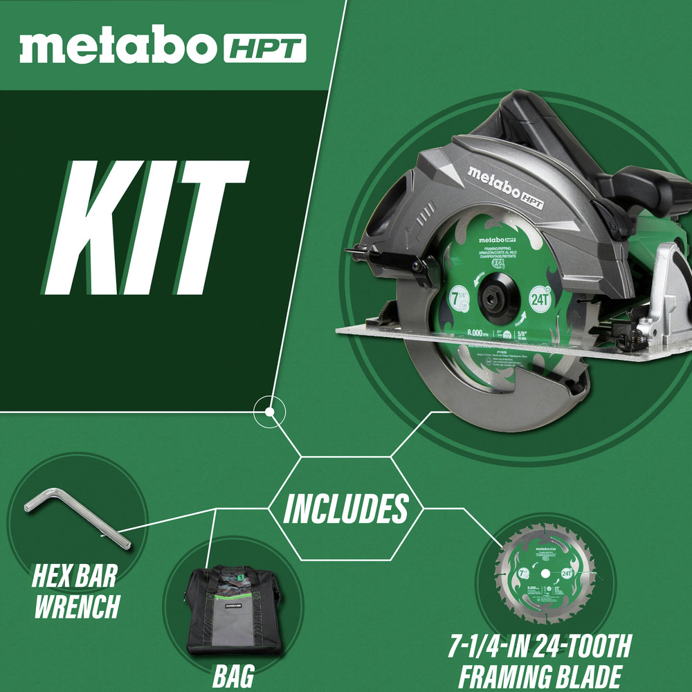 Metabo HPT C7URM 7-1/4 in. 15-Amp 6800 RPM RIPMAX Pro Circular Saw
