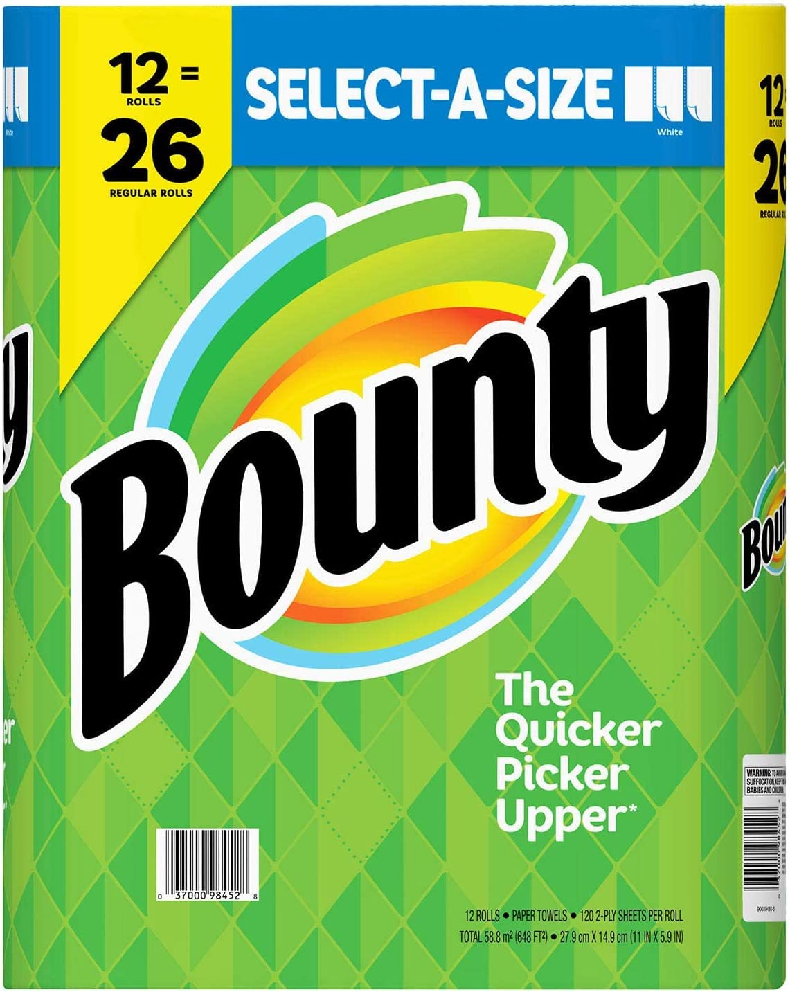 Bounty Paper Towels. Select-A-Size. 8 Triple Rolls