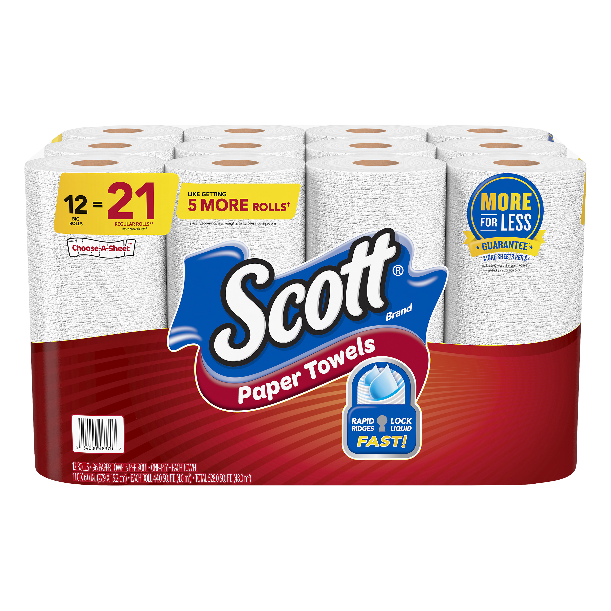 Scott Choose-A-Sheet Paper Towel (12 Big Rolls) 48370 Pack of 2