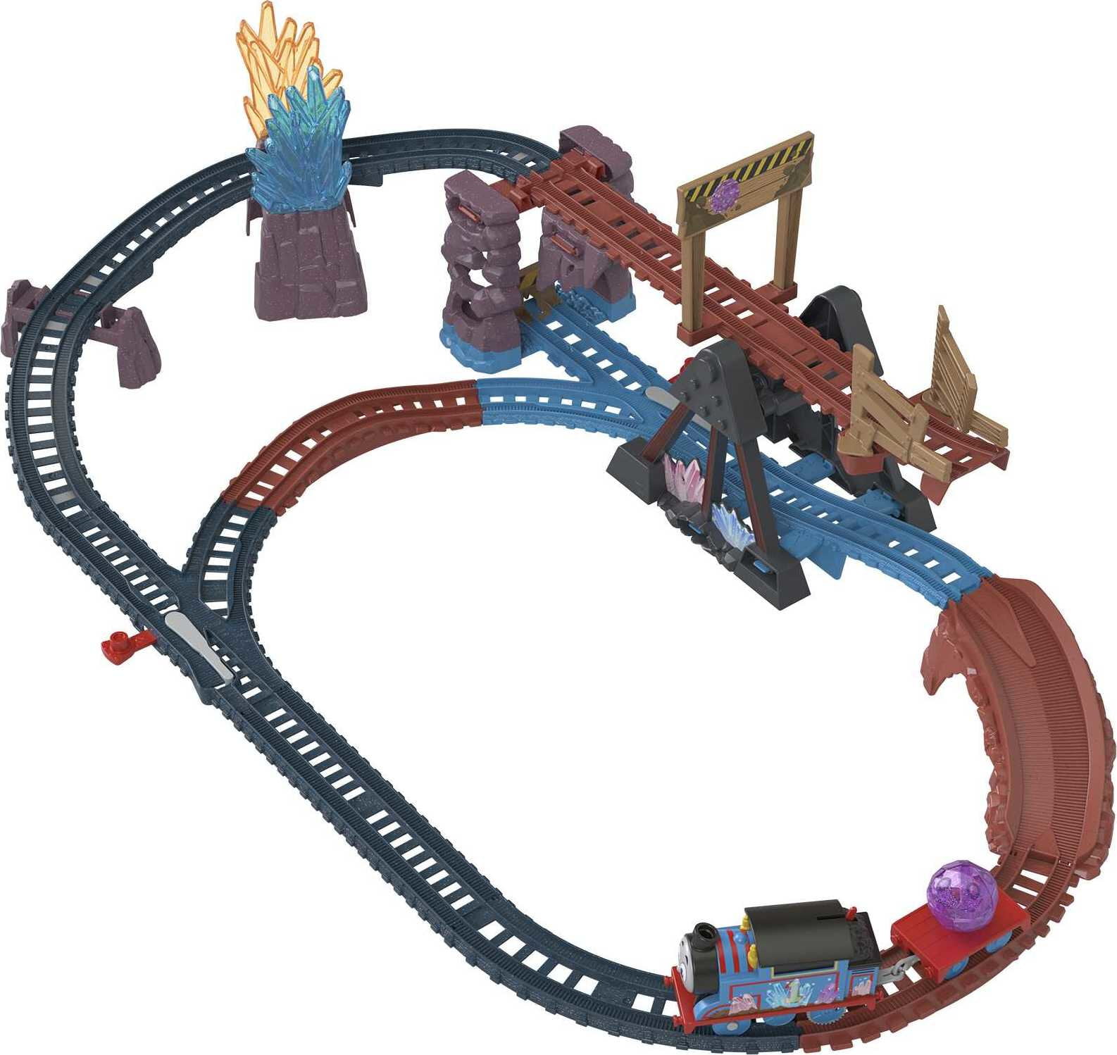 Thomas & Friends Crystal Caves Train Set with Motorized Thomas Toy Train and 8 Feet of Track