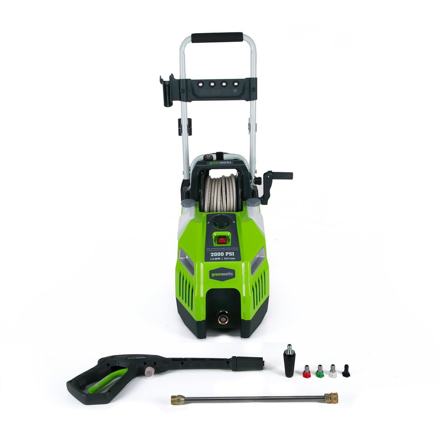 Greenworks 2000-PSI 13 Amp 1.2-GPM Corded Electric Pressure Washer with Hose Reel. GPW2001