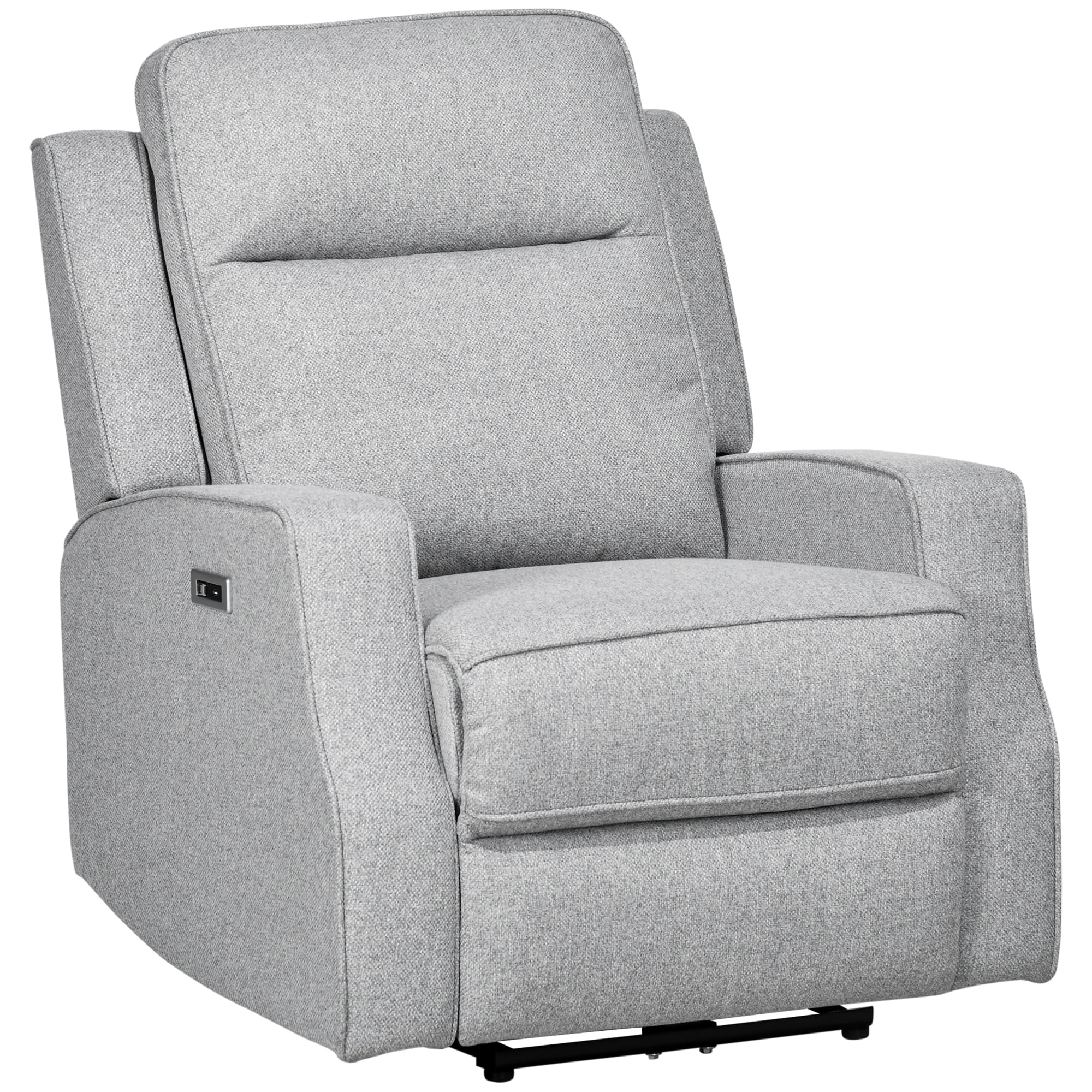 HomCom Linen Recliner. Grey