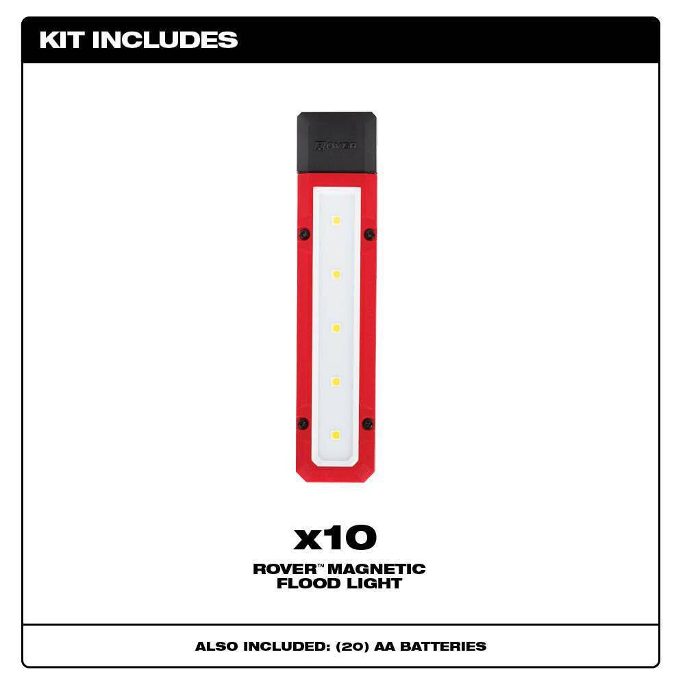 Milwaukee 2108-X10 300 Lumens LED Magnetic Flood Light (10-Pack)